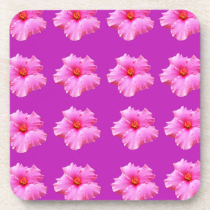 Magenta And Pink Hibiscus Kisses, Coaster