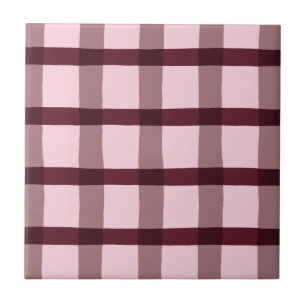 Magenta and Pink Plaid Pattern Tile