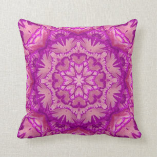 Magenta and Pink Victorian Floral Throw Pillow