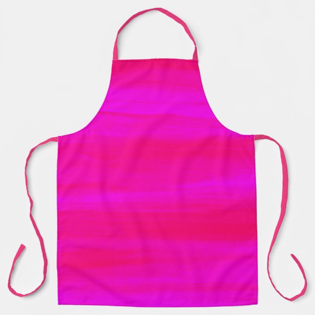 Magenta and Pink Watercolor Brushstrokes Apron (Front)