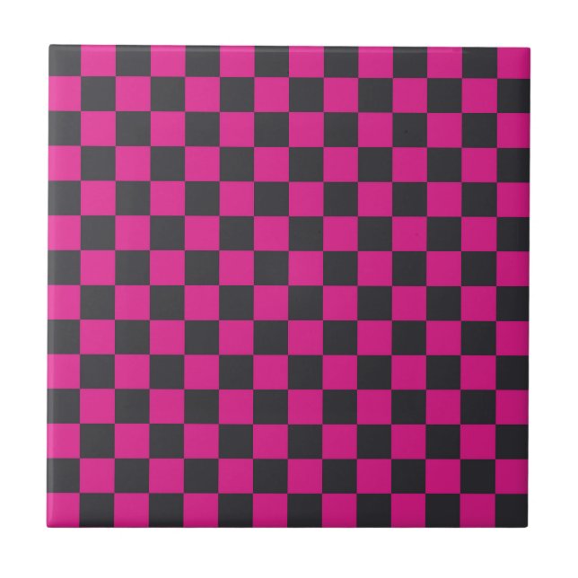 Magenta and smoke checkerboard pattern tile (Front)