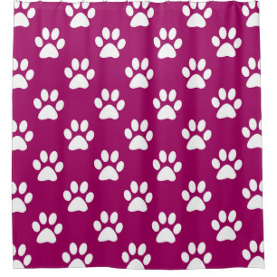 Magenta and white paw prints