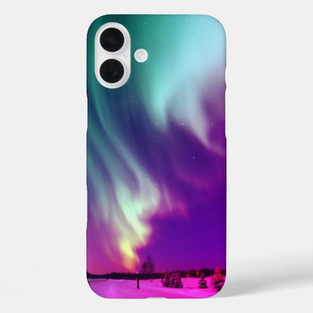 Magenta Aqua Alaskan Northern Lights Case-Mate iPhone Case (Back)