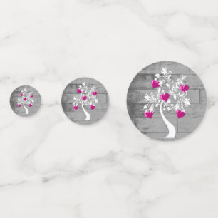 Magenta Arbre des Coeurs Table Mariage Confetti