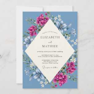 Magenta Azure Lily Wedding Invitation