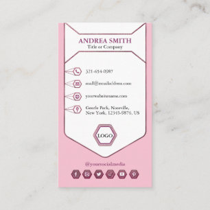 Magenta & Baby Pink Modern Professional Girly Cute Business Card