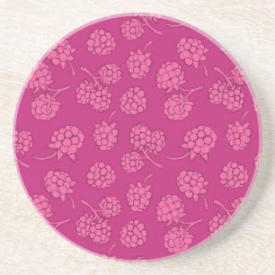 Magenta Berry Pattern Coaster