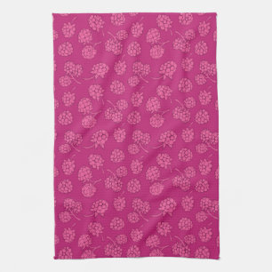 Magenta Berry Pattern Kitchen Towel