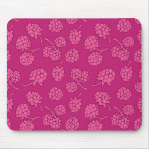Magenta Berry Pattern Mouse Pad