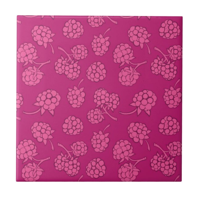 Magenta Berry Pattern Tile (Front)