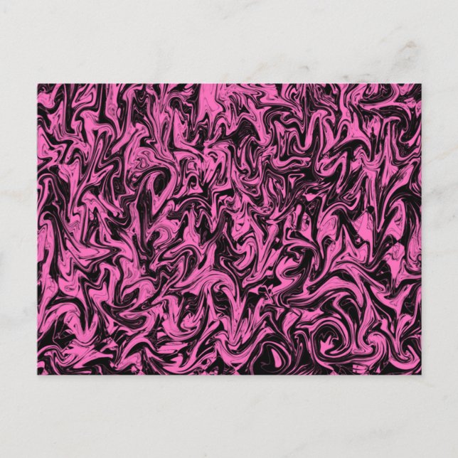 Magenta & Black Swirl Postcard (Front)