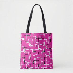Magenta Black White Unique Pattern Tote Bag
