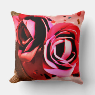 Magenta Blooms  Throw Pillow