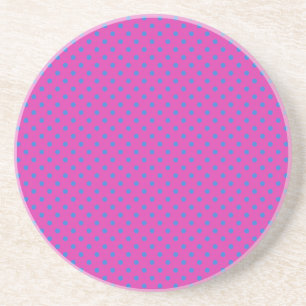 Magenta, Blue Polka Dots Coaster