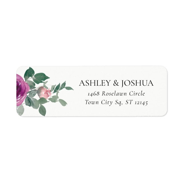 Magenta Blush Pink Floral Ivory Wedding Address (Devant)