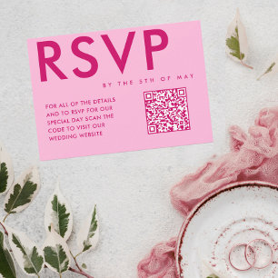 Magenta Bold and Modern RSVP Enclosure Card