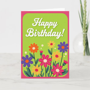 Magenta Border Birthday Card