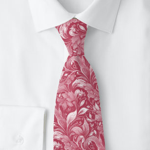 Magenta Botanical Batik Tie