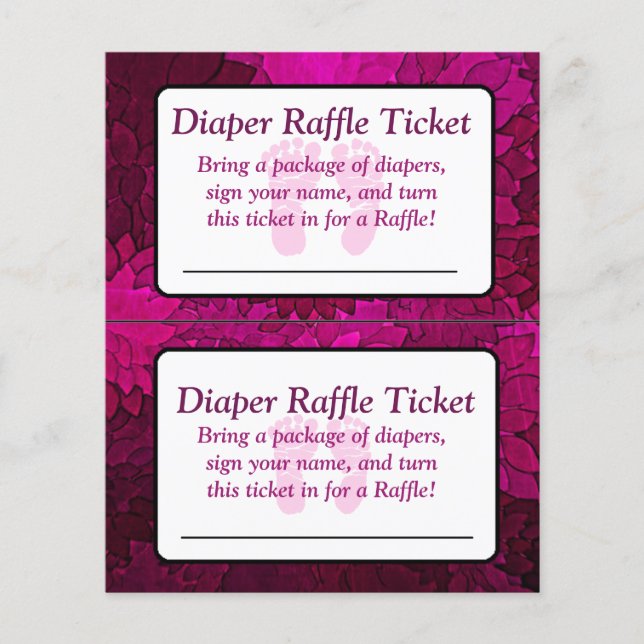 Magenta Bows Baby Shower Raffle Ticket Flyer (Front)