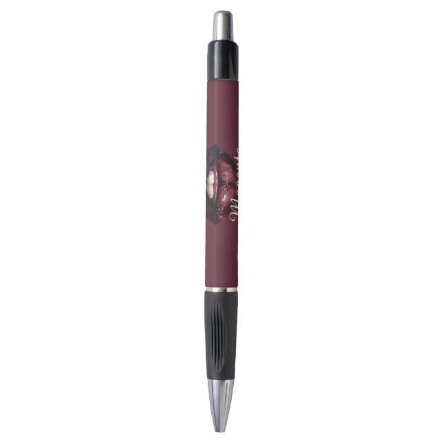 Magenta Burgundy Lips Pen (Front Vertical)
