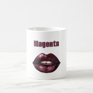 Magenta Burgundy Red Lips Coffee Mug