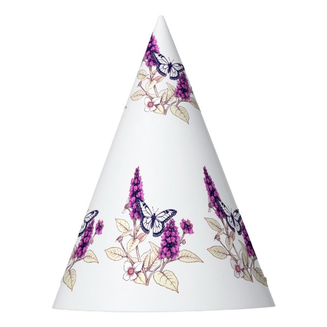 Magenta Butterfly Bush Party Hat (Front)
