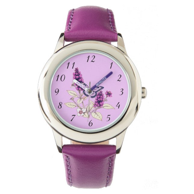 Magenta Butterfly Bush Watch (Front)