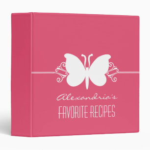 Magenta Butterfly Swirls Binder (1.5 inch)