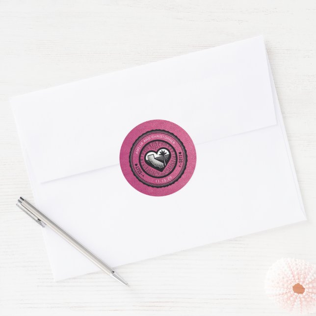 Magenta California Passport Classic Round Sticker (Envelope)