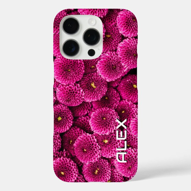 Magenta Chrysanthemum iPhone Case – Bold Floral Ar (Back)