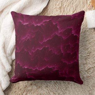 Magenta Clouds Magic Waves Fractal Art Throw Pillow