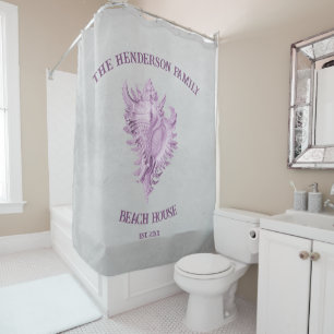 Magenta Conch Shell Shower Curtain