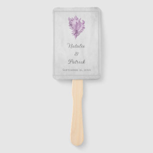 Magenta Conch Shell Wedding Hand Fans