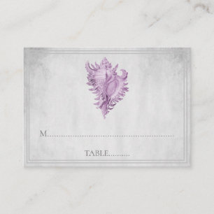 Magenta Conch Shell Wedding Place Cards