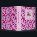 Magenta Coquette Bows Baby Photo Album Binder<br><div class="desc">Cute and coquette binder featuring hand drawn pattern of magenta bows and hearts. Perfect for a baby girl's photo album.</div>