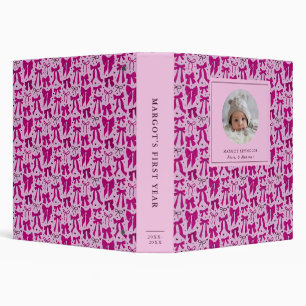 Magenta Coquette Bows Baby Photo Album Binder