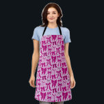 Magenta Coquette Bows Hearts Girly Apron<br><div class="desc">Whimsical and coquette apron featuring hand drawn illustration of magenta bows and hearts.</div>