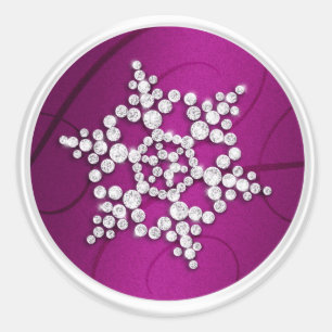 Magenta Crystal Snowflake Envelope Seal