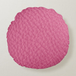 Magenta Cuir Look Imprimer Coussin rond