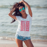 Magenta Custom Boho Bachelorette Maid of Honour T-Shirt<br><div class="desc">Looking for a unique and groovy bachelorette party shirt? Look no further than this pink personalized matron of honour matching shirt! This shirt is perfect for any cool girl who wants to show off her retro side. Plus, it makes a great bridal party shirt or groovy bachelorette theme party tee!...</div>