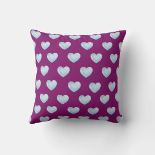 Magenta Cute Cozy Modern Romantic Chic Heart Throw Pillow