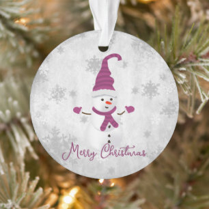 Magenta Cute Snowman