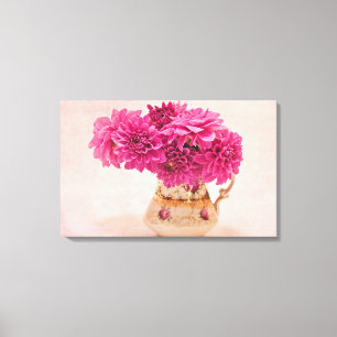 Magenta Dahlias Canvas Print