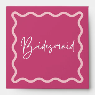 Magenta Dark Pink Wavy Aesthetic Bridesmaid  Envelope
