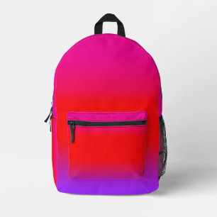 Magenta Deep Pink Red Purple Ombre Chic Printed Backpack