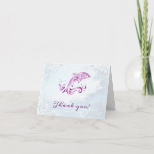 Magenta Dolphin Mariage Merci Cartes