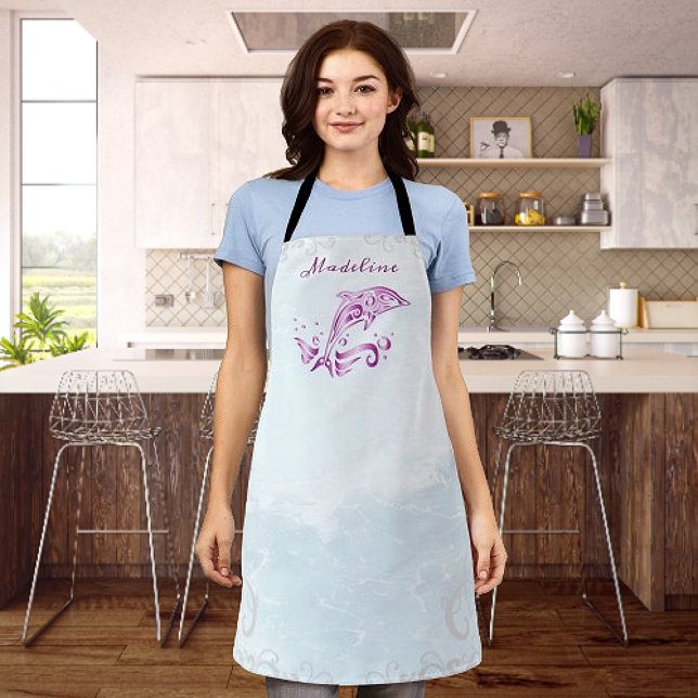 Magenta Dolphin Personalized Apron (Magenta Dolphin Personalized Apron)