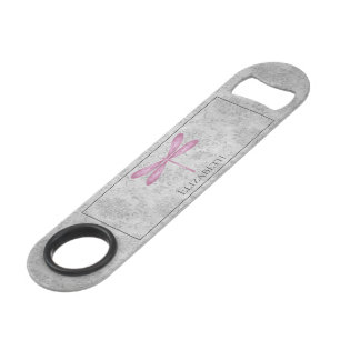 Magenta Dragonfly Damask Bar Key