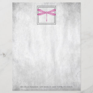 Magenta Dragonfly Personalized Paper Sheet