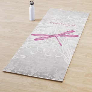 Magenta Dragonfly Personalized Yoga Mat